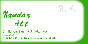 nandor alt business card